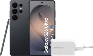 Samsung Galaxy S26 Ultra 512GB Zwart 5G + BlueBuilt Oplader 65 Watt Wit