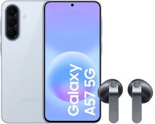 Samsung Galaxy A57 128GB Lichtblauw 5G + Samsung Galaxy Buds4 Zwart