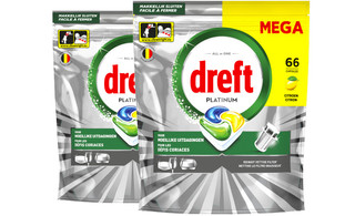 Dreft Vaatwastabletten Platinum All In One - Duo Pack (132 stuks)