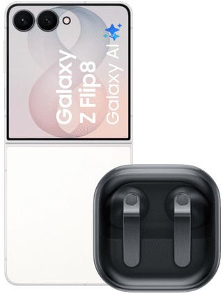 Samsung Galaxy Z Flip 8 512GB Wit 5G + Samsung Galaxy Buds4 Zwart