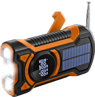 Just in Case Noodradio met Zonnepaneel en Powerbank 5.000 mAh Oranje
