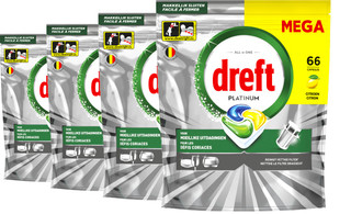 Dreft Dishwasher Tabs Platinum All-in-one Original - 4-pack (264 units)