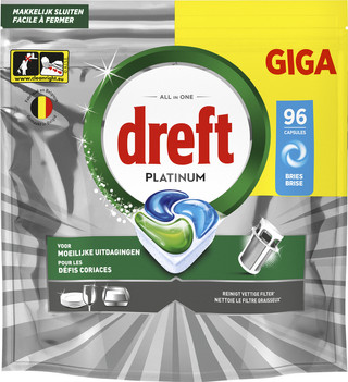 Dreft Vaatwastabletten Platinum All In One Original - 96 stuks