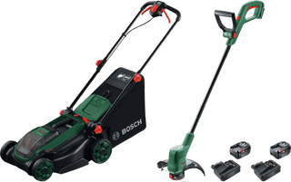 Bosch Rotak 18V2-38 + Bosch Easygrasscut 18 + Bosch Starterset 18V 4,0 Ah (2x)