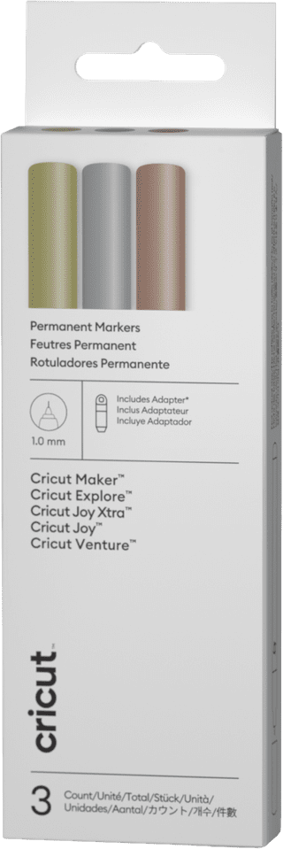 Cricut Permanente Metallic Markers 1,0 mm (set van 3) + adapter