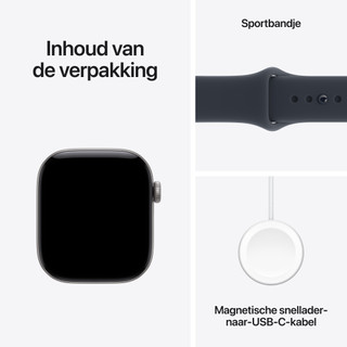 Apple Watch Series 12 Cellular 42mm Grijs Sportband M/L