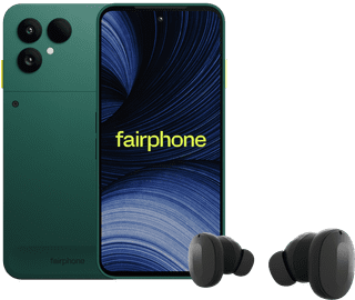 Fairphone 6+ 256GB Groen 5G + Fairbuds Wireless Zwart