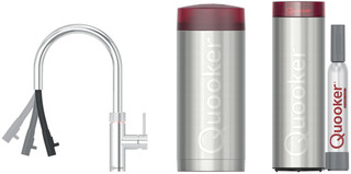 Quooker COMBI+ + Quooker Flex Round Chroom + Quooker CUBE