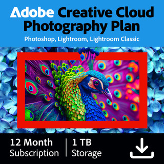Adobe Creative Cloud Photography Plan 1 Jaar + 1TB Cloudopslag - Digitaal