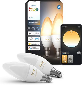 Philips Hue Kaarslamp White Ambiance E14 Duo Pack