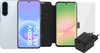Samsung Galaxy A57 128GB Lichtblauw 5G + Compleet Accessoirepakket