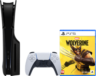 PlayStation 5 Slim Disc Edition + Marvel's Wolverine + Covers Zwart