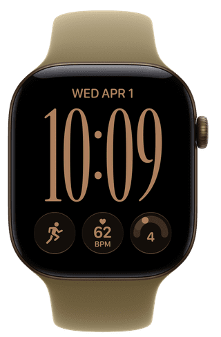 Apple Watch Series 12 46mm Donkerbrons Sportband M/L
