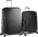 Samsonite S'cure Spinner 75+55cm Black kofferset Zwart