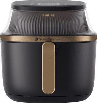 Philips Airfryer XL 3000 Serie NA332/00 zwart zijaanzicht