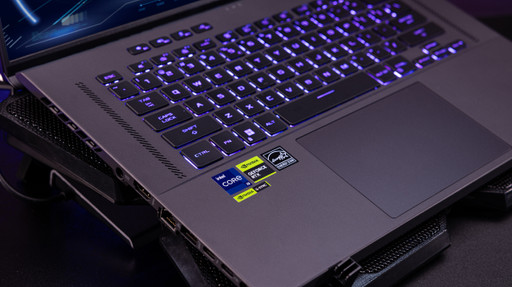 Close up van een ASUS gaming laptop