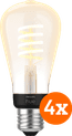 Philips Hue Filamentlamp White Ambiance Edison E27 4-pack