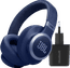 JBL Live 770NC Blue + BlueBuilt Quick Charge Charger with USB-A Port
