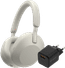 Sony WH-1000XM5 Silver + BlueBuilt Quick Charge Charger with USB-A Port 18W Black