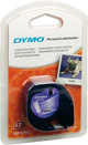 DYMO LetraTag Lettertape 12mm x 4m Zwart Transparant voorkant