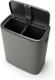 Brabantia Bo Touch Bin 2x 30L Mineral Concrete Grey + Trash Bags (120 units) detail