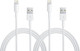 Apple USB-A to Lightning Cable 1m Plastic White Duo Pack Main Image