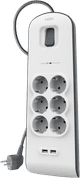 Belkin Surge Protector 6 outlet 2 meter 2x usb Main Image