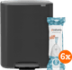 Brabantia Bo Pedal Bin 2x 30L Matte Black + Trash Bags (120 units) Main Image