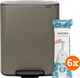 Brabantia Bo Pedal Bin 2x 30L Platinum + Trash Bags (120 units) Main Image