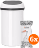 Brabantia Touch Bin 60L White + Trash Bags (120 units) Main Image