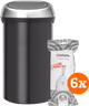 Brabantia Touch Bin 60 Liter Matt Black Fingerprint Proof + Vuilniszakken (120 stuks) Main Image