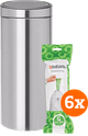 Brabantia Touch Bin 30 Liter Matt Steel Fingerprint Proof + Vuilniszakken (120 stuks) Main Image
