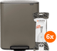 Brabantia Bo Pedal Bin 60L Platinum + Trash Bags (120 units) Main Image