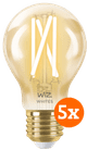 WiZ Smart Filament Light Standard Gold 5-pack - Warm to Cool White Light - E27 Main Image
