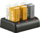 Jupio Kit: Enduro Battery GoPro HERO 10/11/12 AHDBT-901 (2x) + Compact USB Triple Charger Main Image