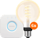 Philips Hue Filament White Ambiance Globe 6-pack + Bridge Main Image