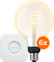 Philips Hue Filament White Ambiance Globe XL 6-pack + Bridge Main Image