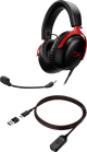 HyperX Cloud III Wired Gaming Headset - Black/Red (PC, PS5, Xbox Series X/S) null