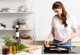 KitchenAid Forged Hardened Aluminum Frying Pan Set 20cm + 28cm product in use