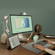 Logitech Pebble Keyboard 2 - K380s Rose Azerty product in gebruik