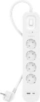 Belkin Surge Protection 4 Outlet 2m USB-C white front