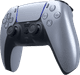 Sony PlayStation 5 DualSense Wireless Controller Sterling Silver + BlueBuilt Charging Dock right side