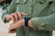 BlueBuilt Silicone Watch Strap Blue for Apple Watch 44/45/46mm product in use