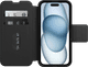 Otterbox Strada Apple iPhone 15 Book Case Leather Black with MagSafe front