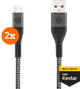 BlueBuilt USB-A to USB-C Cable 1.5m Kevlar Black Duo Pack Main Image