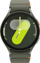 Samsung Galaxy Watch7 Grün 40 mm + Galaxy Buds3 Schwarz vorne