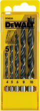 DeWalt 5-piece Twist Wood Drill Bit Cassette packaging