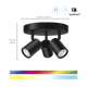 WiZ 3 spots Imageo rond - Gekleurd en Wit licht - GU10 - zwart visual leverancier