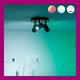 WiZ 3 spots Imageo rond - Gekleurd en Wit licht - GU10 - zwart visual leverancier