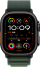 Apple Watch Ultra 2 4G 49 mm Schwarz Alpine Armband Grün M vorne